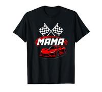 Race Car Mama of The Birthday Boy Racing Family Pit Crew Camiseta gráfica económica