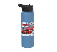 Race Car Racing 3rd Birthday Can’t Catch Me I'm 3 Bday Boy Stainless Steel Insulated Water Bottle