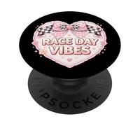 Race Day Vibes - Arco de Coqueta a Cuadros para Mujer y niña PopSockets PopGrip Adhesivo