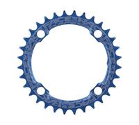Race Face Plato Narrow Wide, 4 brazos, círculo de agujeros 104 mm, 10/11/12 vel. negro/azul 32 dientes