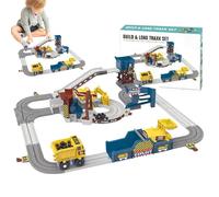 Race Track, Quarry Vehicle Adventure Set, Flexible Construction Playset, STEM Building Educational Toy, Boys Girls Learning Aid, Indoor Outdoor Organizer, Comfortable Training Use 60 x 58 x 14 cm