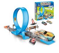 Race Track Set, Car Racing Toy, 10.08x9.84x1.97 Inches, 360 High Speed Game, Boy Track Playset for Toddler, Birthday, Easter, Party, Travel, Home, Outdoor and Kids