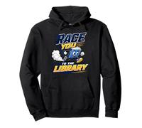 Race You To The Library Funny Reading Book Lover Librarian Sudadera con Capucha
