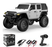 RACENT Coche de Radiocontrol Todoterreno 1:24 4x4, 2.4GHz con 2 Baterías Recargables 20min Duración, Resistente para Niños y Adultos (Blanco)