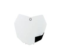 RACETECH Front Number Plate Ktm Replica White - R-TBKTMBN0013