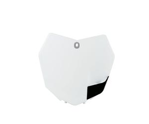 RACETECH Front Number Plate Ktm Replica White - R-TBKTMBN0013
