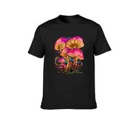 Rachel Psychedelic Magic Mushroom Trippy Stoner Unisex 100% Cotton Short-Sleeve T-Shirts Black S