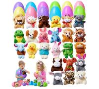 Rachlicy 24 Uds. De Huevos de Pascua Rellenos de plástico, Huevos de Pascua con Animales de Peluche Sorpresa para niños, cestas, Regalos de Fiesta, Vacaciones