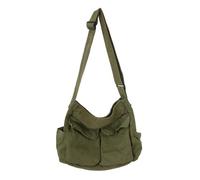 Rachlicy Bolso Bandolera de Lona Bolso Bandolera Vintage con Múltiples Bolsillos Bolsos Casuales Grandes Hombro Ocio para Mujeres, Hombres Verde Oscuro