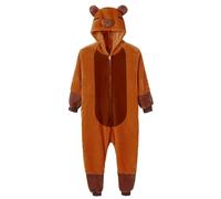 Rachlicy Capybara Onesie Cartoon para Adultos Capybara Pajamas con Capucha Fluffy Linda Pijama para Fiestas temáticas Casa Casual