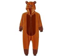 Rachlicy Capybara Onesie Pijamas de Capybara cálidos de Dibujos Animados para Adultos con Capucha Pijamas Lindos y esponjosos para Fiestas temáticas Ropa Informal