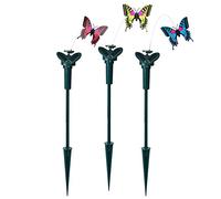 Rachlicy Luces solares de mariposa que revolotean decoración de mariposa del jardín solar 3 PPC ORNNAMENTOS DE GARDÍA DE MEDIBLES FLAS PARA PARDO Y PASOS