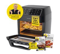 Rachs KOCHWERK freidora de aire digital 12 litros con paquete de accesorios XXL | Horno, grill y freidora con ventana de visualización y pantalla táctil | Sin aceite | 10 programas y función
