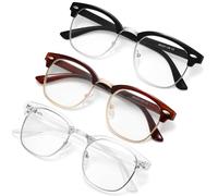 racico Gafas de bloqueo de luz azul para computadora, paquete de 3 lentes de luz azul para hombres y mujeres, lentes transparentes para juegos antiBlu-Ray