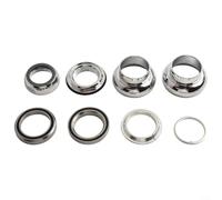 Racing Bike Roscado Headset Sistema de cojinete de 1 pulgada para 22.2mm Horquilla exterior 25.4mm y 30mm Diámetro interior Tubo de cabeza CNC mecanizado Parte de aluminio (Plata)
