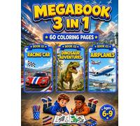Racing Car, Dinosaur Adventures & Airplanes Coloring Book for Boys Ages 6-9: 3 in 1 Coloring Book with 60 Fun Single-Sided Pages for Kids (Smash Kids 3 in 1 Coloring Book Collection)