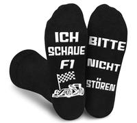 Racing Car Novelty Socks - Divertidos calcetines F1 con texto en inglés "Bitte nicht stören - ich schaue F1", talla 36-45, calcetines antideslizantes para deportes de motor, idea de regalo para
