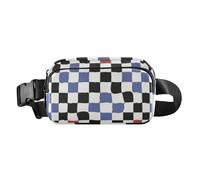 Racing Grid Buffalo - Riñonera cruzada a cuadros para hombres y mujeres, pequeña bolsa cruzada con correa ajustable para entrenamiento, correr, senderismo, Rejilla de carreras Buffalo Plaid Check, 1