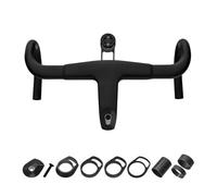 Racing Handlebar, Road Bike Stem, Lightweight Ergonomic Geometry Carbon Fiber Build Sturdy Control Portable Compact Alloy Cover, Mount Handlebar for Cycling Adults, 400X90mm, 400X100mm, Black