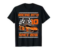 Racing Into 10th Birthday Boys 10 Year Old Kids Since 2016 Camiseta