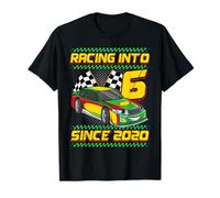 Racing Into 6th Birthday Boys 6 Year Old Kids Since 2020 Camiseta