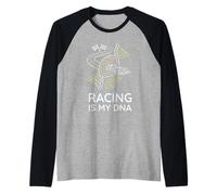 Racing Is My DNA Diseño artístico Simple de Autos de Carreras Camiseta Manga Raglan