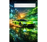 Racing Legends - Dual Neon Edition: Futuristic Neon Racing Notebook - 6x9 Lined Sports Car Journal