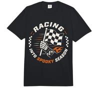 Racing Spooky Season - Conductor de Esqueleto con Bandera a Cuadros Comfort Colors Adult Heavyweight T-Shirt