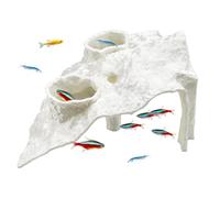 ración Acuario Betta Estético Y Estable Escondite Agujero Refugio | Escondites Pecera De Gambas Para Betta Agua Dulce Acuático Submarino Alimentación Descanso Pecera Blanco