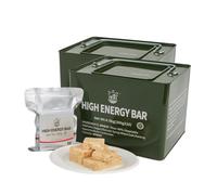 Ración de emergencia sabor a trigo, Reserva alimentaria, 40 x 200g | 20 años de conservación, 36800 kcal totales. 2 cajas metálicas para reservas alimentarias a largo plazo