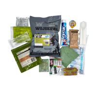 Ración Militar MRE Zestaw W2 SH, Salchicha en Salsa Barbacoa 300 g, Calentador Químico, 1408 kcal, para una Persona