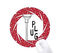 Racionalizar el tiburon feroz silueta Wheel mouse pad de goma roja redonda