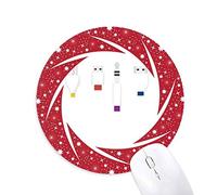 Racionalizar el tiburon feroz silueta Wheel mouse pad de goma roja redonda
