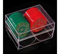 Rack con Chip de - Funda para Bandeja de Chip de | Accesorio de Mesa de 2 Ranuras para Mahjong, Token de Baccaratt | Juego de Juegos Texas Hold'em, Soporte acrílico Transparente para 40
