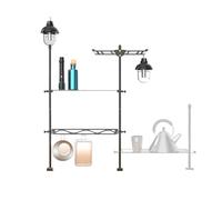 Rack de almacenamiento | Stand de linterna de campamento plegable | Polo de luz de la rejilla de campamento, poste de linterna, estante de almacenamiento de escritorio de campamento, soporte de lámpar