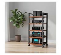 Rack de Audio de 5 Niveles con estantes Ajustables y polea for Almacenamiento Multimedia, Rack Moderno for Equipos de Audio y Dispositivos Multimedia.(Brown)
