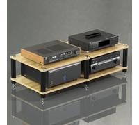 Rack De Audio Multimedia, Rack De Almacenamiento De Medios Portátil, Rack De Componentes De Gabinete De Audio,Adecuado For Consolas De Juegos,Proyectores(Wood,2Tier)