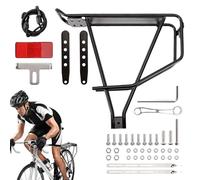 Rack de bicicleta trasero, de aleación de aluminio, multiusos. Carrier negro para bicicletas, resistente al desgaste, para viajes y vida diaria