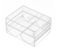 Rack de chips de póker - Bandeja de chips de póker | Accesorios de mesa portátiles 2 ranuras, visualización de chips de pokers, portador de chips acrílicos transparentes contiene 40 de tamaño estándar