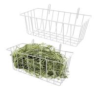 Rack de heno de conejo - 2pcs jaula Hey Holder | Alimentador de conejito de metal, sostenedores de césped, canasta pequeña para animales con ganchos para hurón, conejitos, conejillos de indias