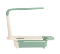Rack de organizador de fregadero, 2 piezas de gran capacidad Cocina telescópica sobre organizador de fregadero con percha para la cocina (Verde)