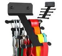 Rack de pared de la banda de resistencia: almacenamiento en el gimnasio en el hogar para equipos de acondicionamiento físico | Organizador de cuerdas de salto, cadenas, rodillos de espuma, correas de