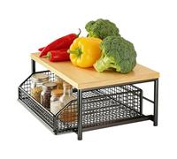 Rack de Rangement pour la Cuisine - Support Vertical à Double Étage | Étagères en Position Debout pour Garde-Manger Salle de Bain Douche Buanderie Bureau, Design Gain Place