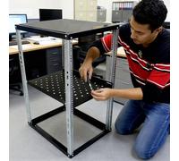 Rack de Red Abierto Rack de Servidor de Marco Abierto con Estante, 9, 12, 15, 18 y 24U, Rack de Red Metálico con Poste, Racks Informáticos Desmontables para TI y AV(9U (1 tier),D 72.3cm (28 1/2"))