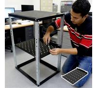 Rack de Red Abierto Rack de Servidor de Marco Abierto con Estante, 9, 12, 15, 18 y 24U, Rack de Red Metálico con Poste, Racks Informáticos Desmontables para TI y AV(12U (2 tier),D 72.3cm (28 1/2"))