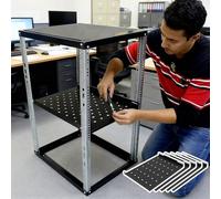 Rack de Red Abierto Rack de Servidor de Marco Abierto con Estante, 9, 12, 15, 18 y 24U, Rack de Red Metálico con Poste, Racks Informáticos Desmontables para TI y AV(24U (6 tier),D 72.3cm (28 1/2"))