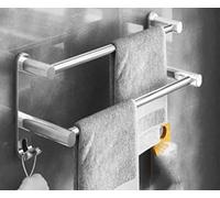 Rack de Toalla Medilla Montada Riel de Toalla Toalla Doble Toalla Toalla de baño SUS304 Toalla de Acero Inoxidable Railas de la Ducha Medilla de Pared cepillada