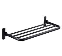 Rack de Toalla Rail de Toalla Toalla Plegable Toalla de Toalla Soporte de Toalla de una Sola Capa Muralla Medón Stante de riel de Aluminio Hoper para BAJO Bar Bar Toalla Toalla Toalla/Schwarz/60 cm