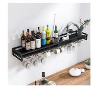 Rack de vinos Mural con soporte de copa de vino, estante de vino que cuelga estantes de pared flotantes, soporte de vástago de la rejilla de la botella de copa de vino, almacenamiento del soporte del