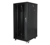 Rack independiente Lanberg FF01-6827-12BL V2 27U 1200kg 4 ventiladores LCD Termostato IP20 Negro